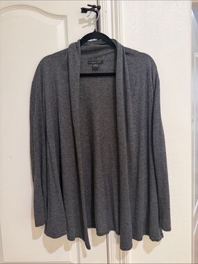 August silk xl grey cardigan silk bamboo wool blend